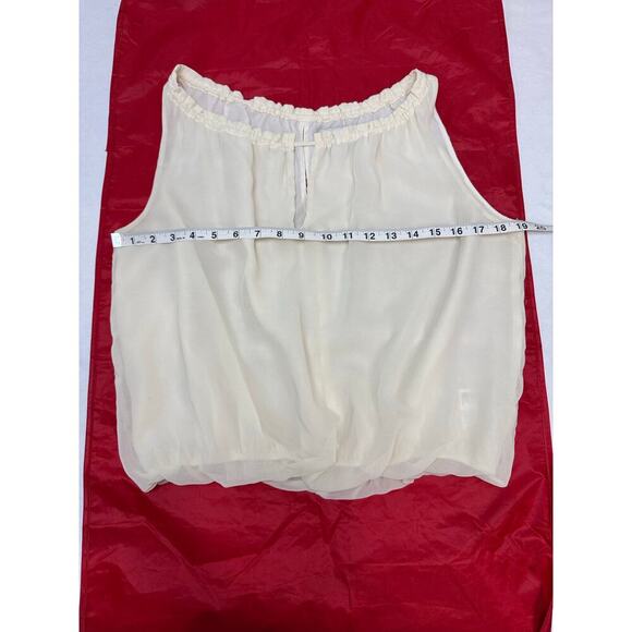 Vintage Y2K Bubble Hem Top Forever 21 Sleeveless Keyhole Back Ivory Size Small - Picture 5 of 10